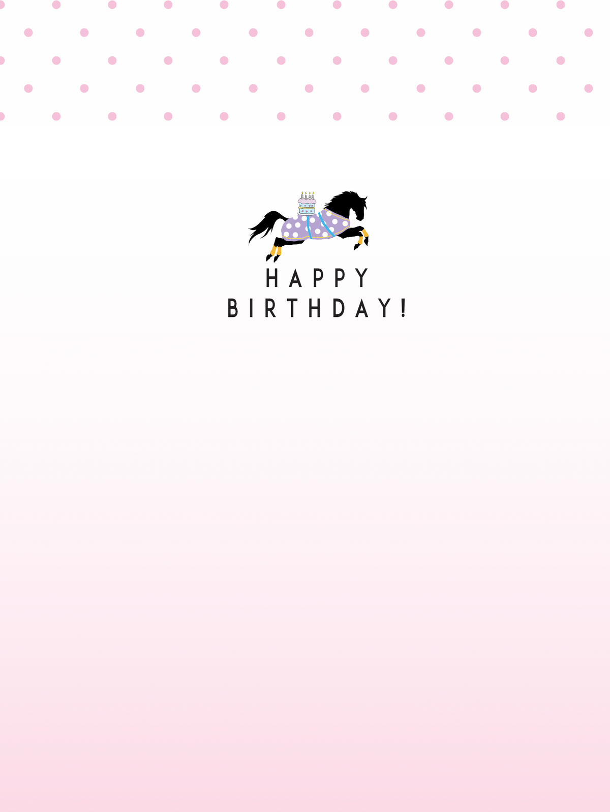 Horse Birthday Card Polka Dot Horse