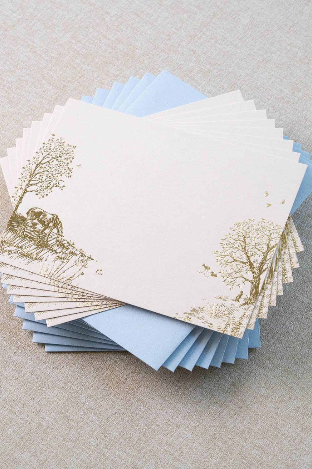 "Countryside Seasons: Summer" Horse, Deer and Birds Foil Stamped Set of 8 Correspondence Cards