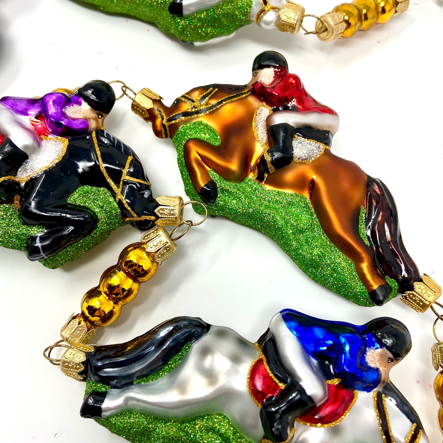 Derby Horse Racing Polish Glass Christmas Fox Hunt Garland