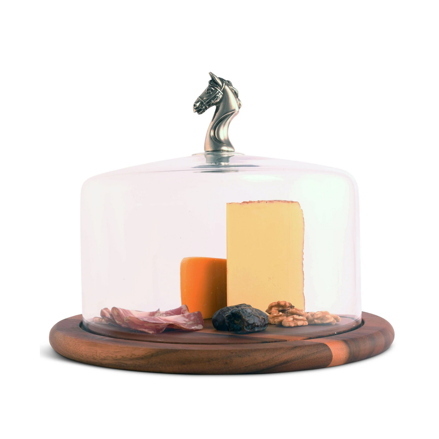 Vagabond House Horse Glass Covered Cheese Wood Board