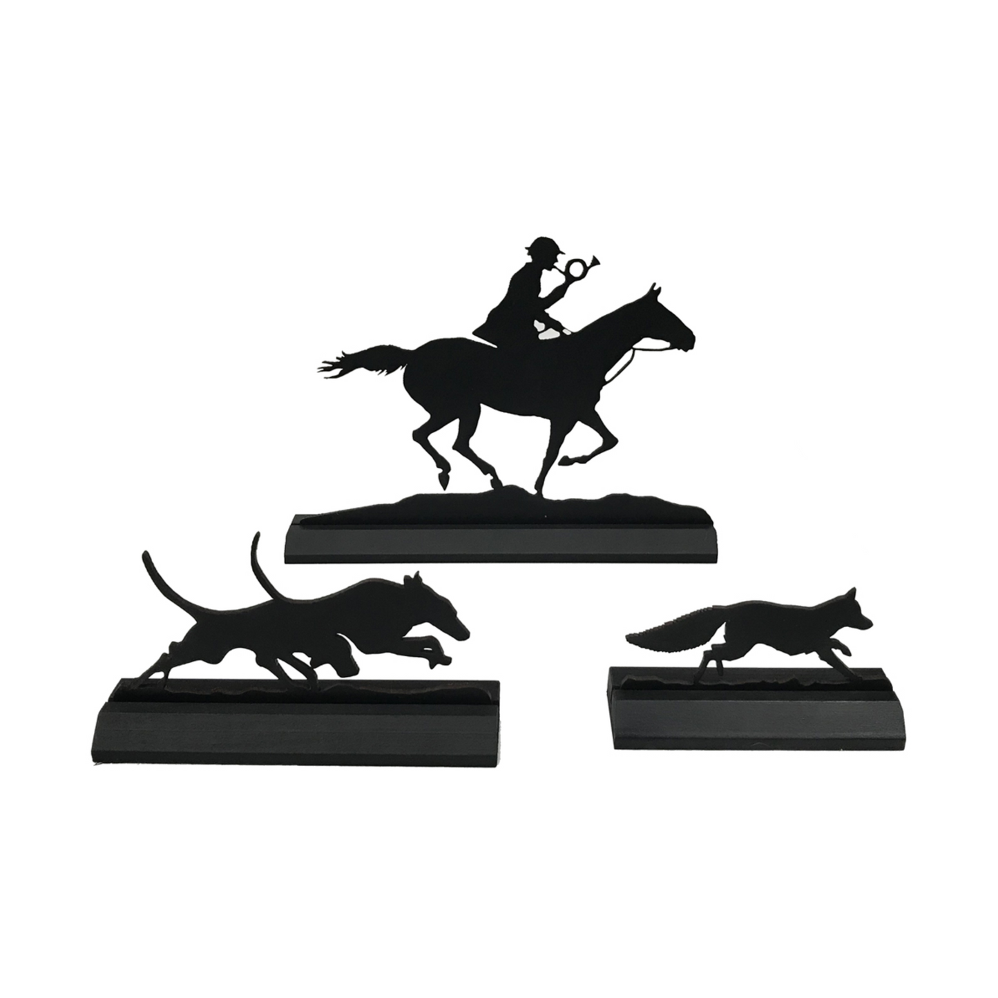 Full Cry Standing Wood Silhouette Equestrian Set