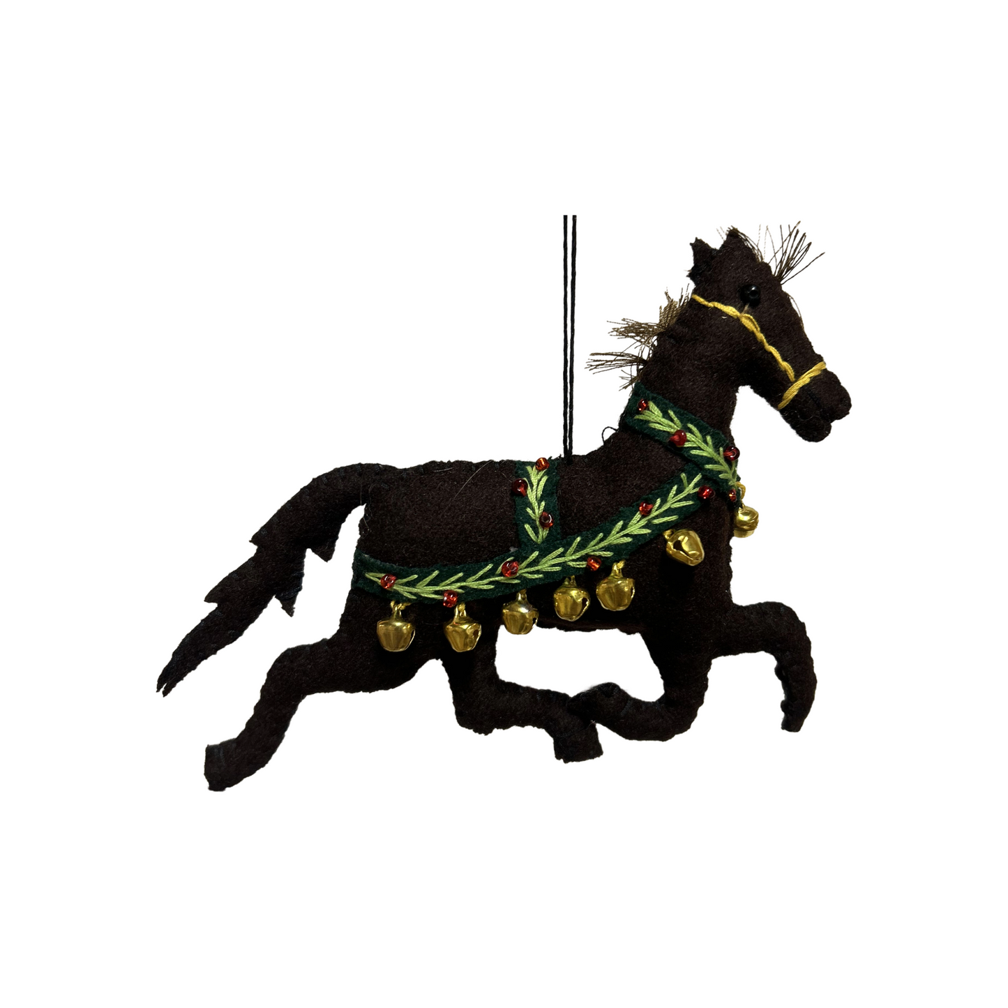 Soft Brown Bell Horse Ornament