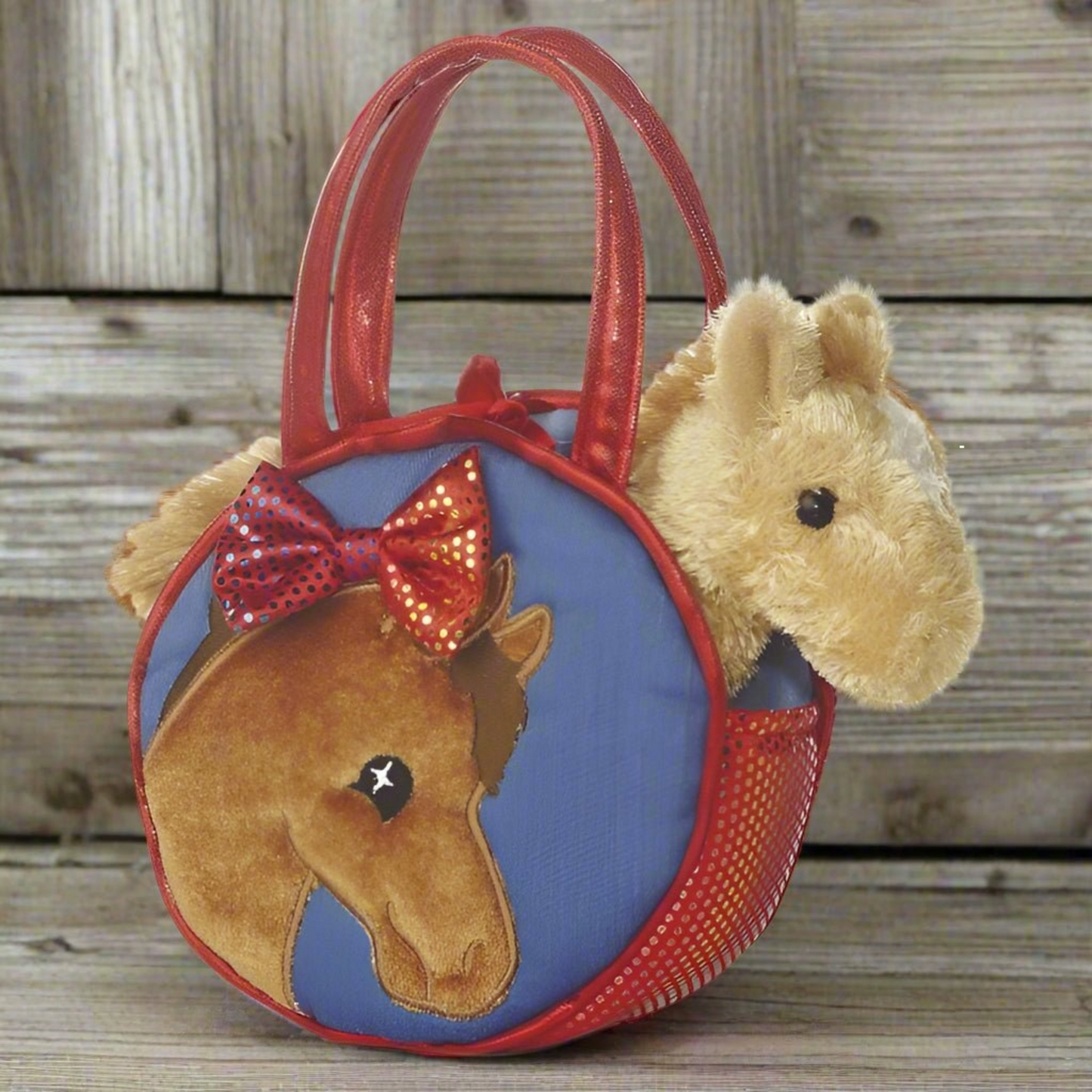 Plush Horse in Pretty Bow Purse