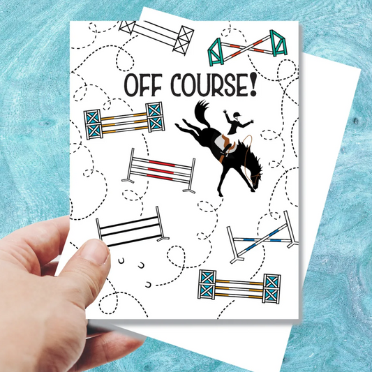 Horse Hollow Off Course Birthday Card