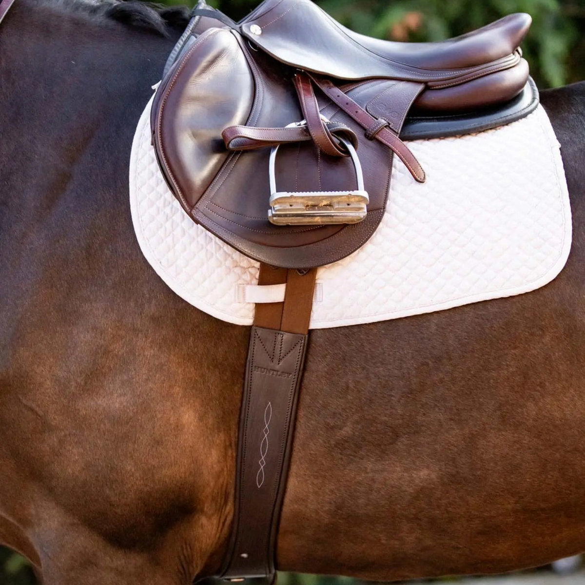 Huntley Fancy Stitched Padded Leather Girth