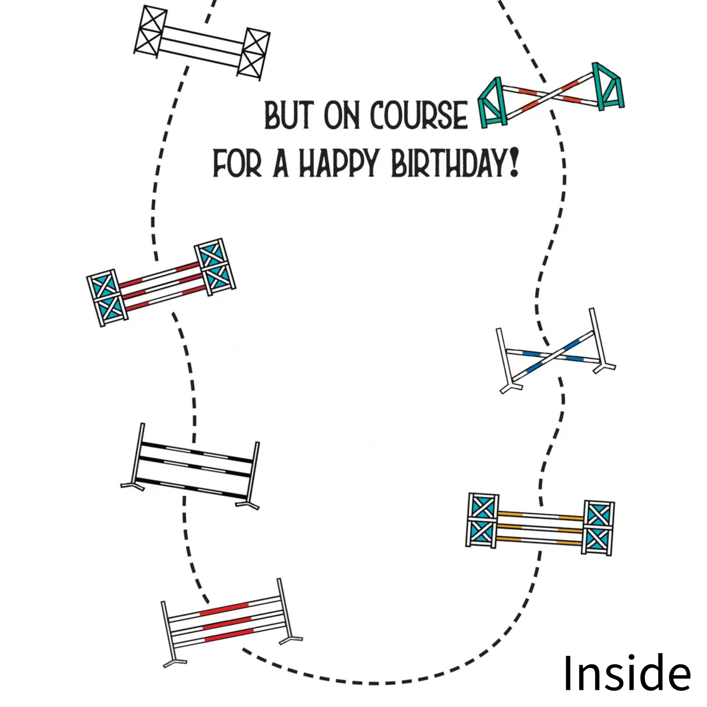 Horse Hollow Off Course Birthday Card