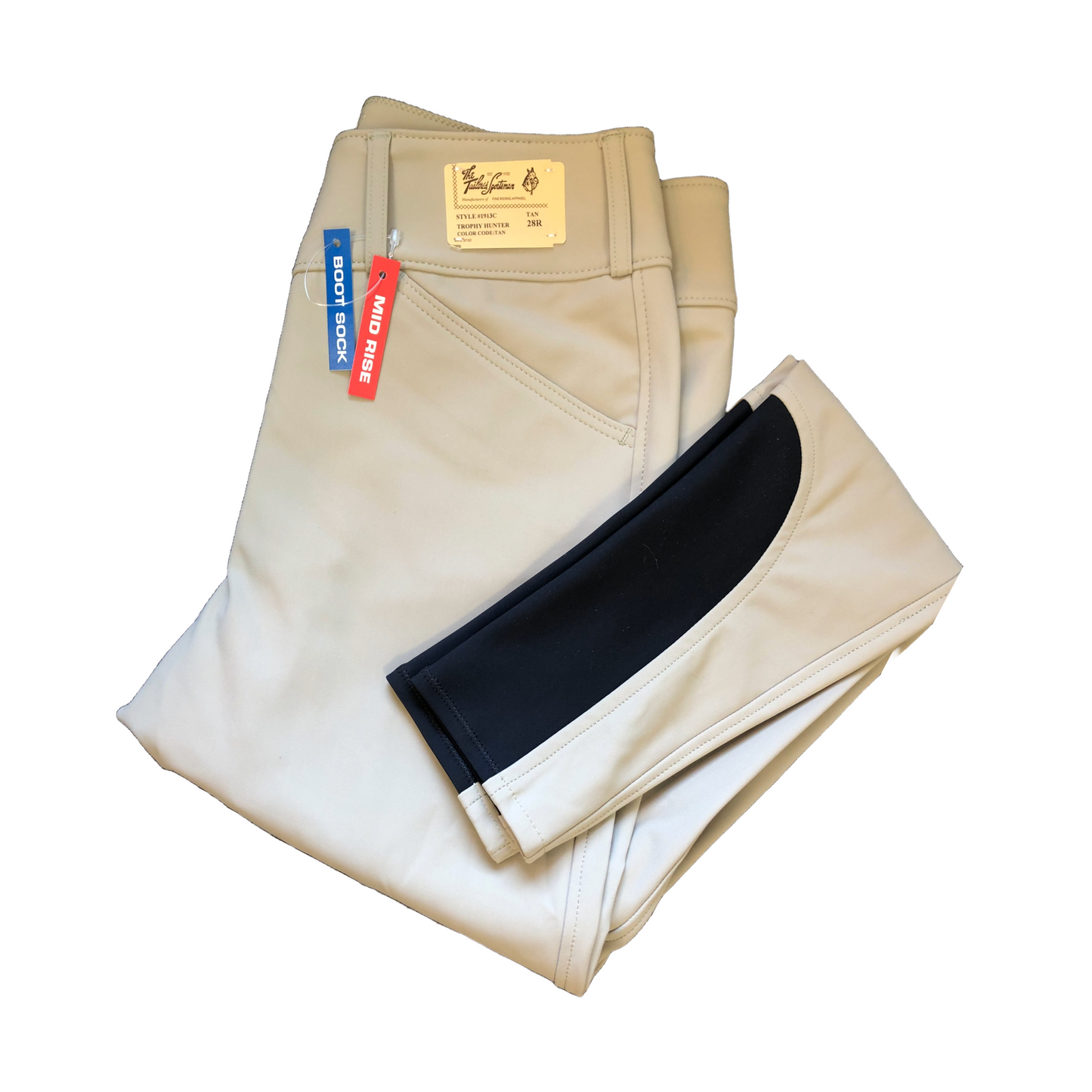 The Tailored Sportsman TechLight Mid Rise Front Zip Clarino Boot Sock Breeches