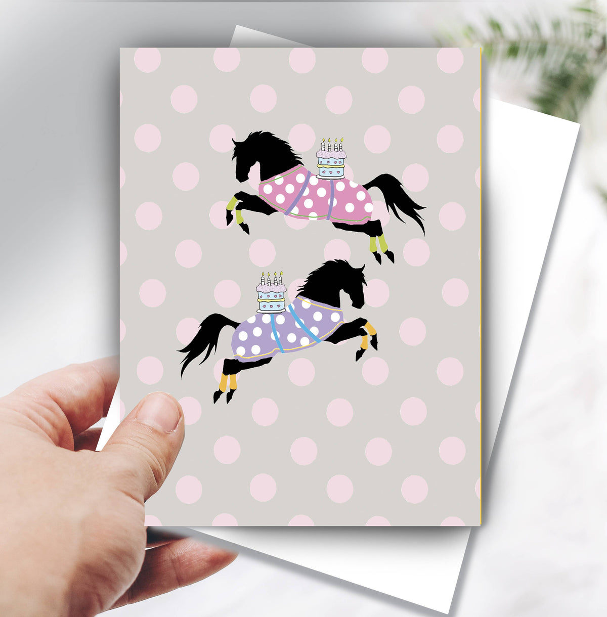 Horse Birthday Card Polka Dot Horse