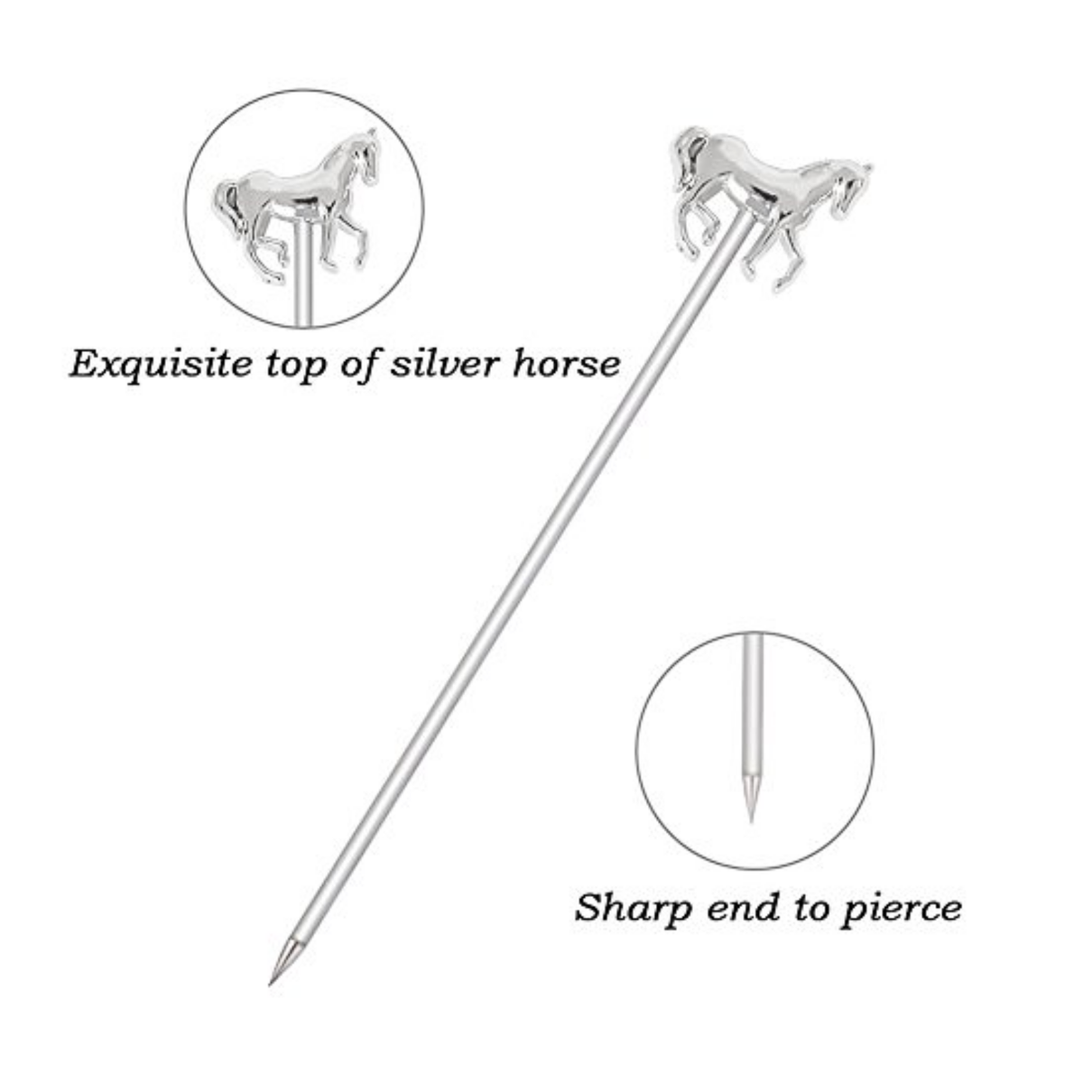 Silver Horse Cocktail Pick Set of 5