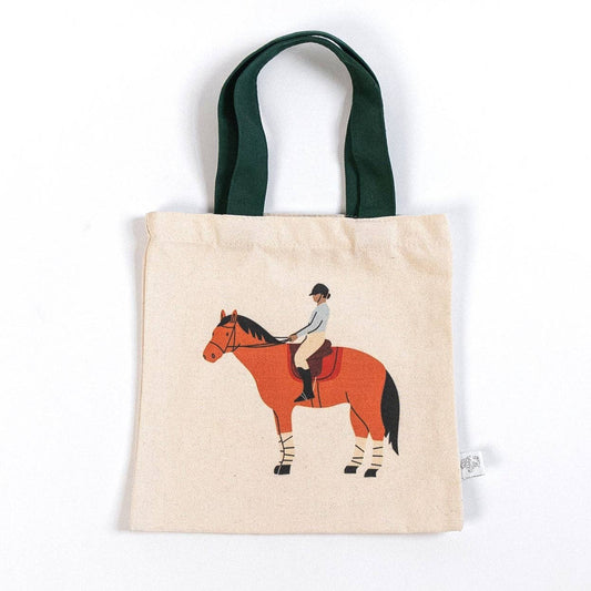 Equestrian Mini Tote Bag – Chestnut Horse & Rider