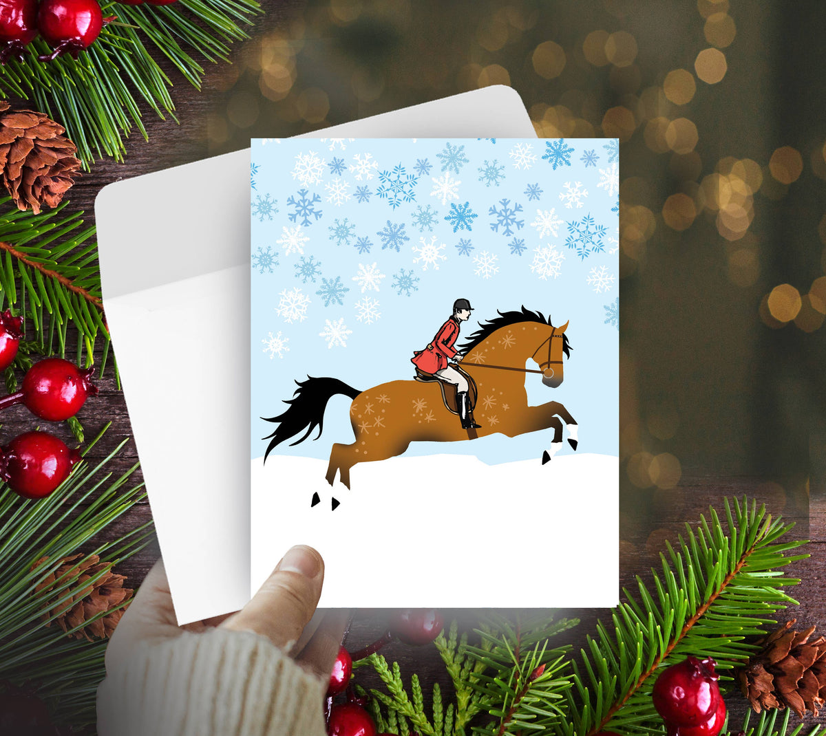 Horse Boxed Christmas Cards Bay Fox Hunter