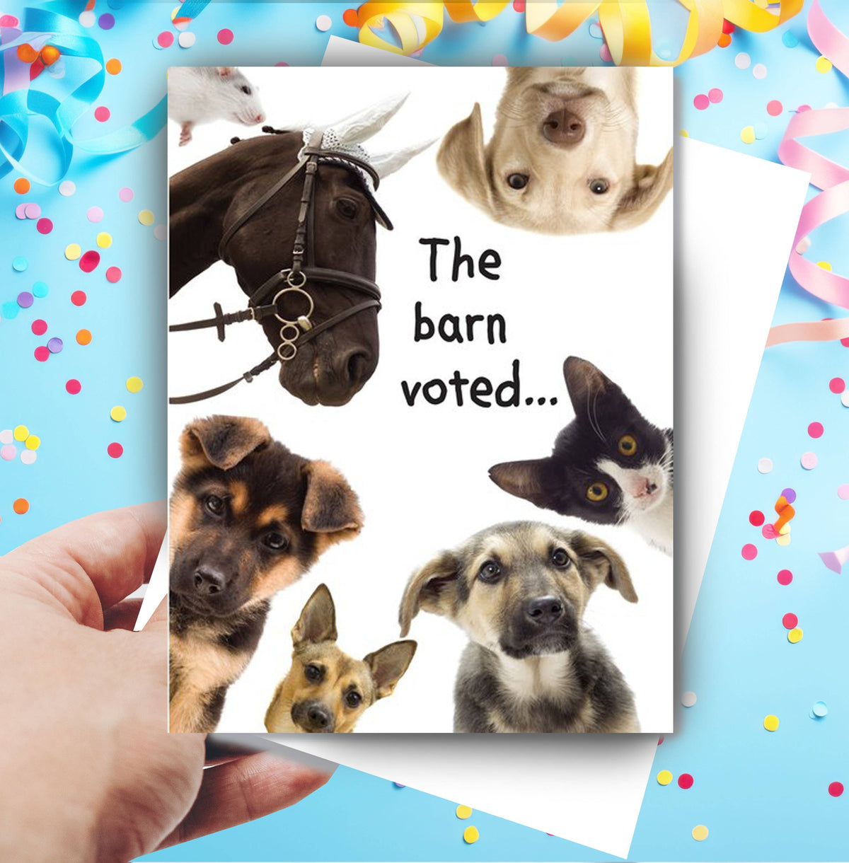 Horse Dog Birthday Card Barn Voted