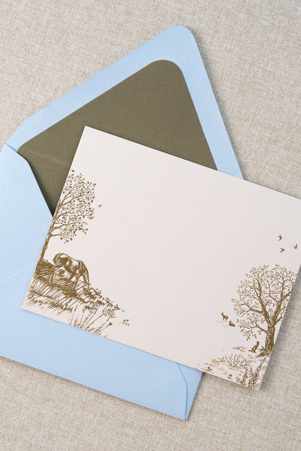 "Countryside Seasons: Summer" Horse, Deer and Birds Foil Stamped Set of 8 Correspondence Cards