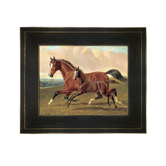 Elder Mare and Foal  Painting Print on Canvas