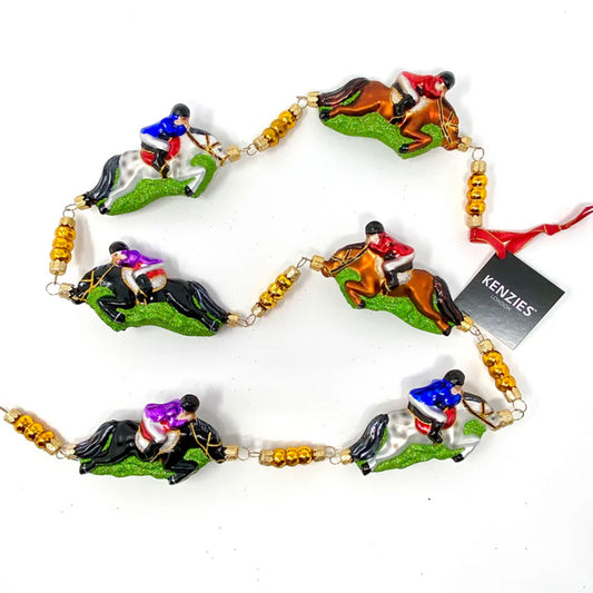 Derby Horse Racing Polish Glass Christmas Fox Hunt Garland