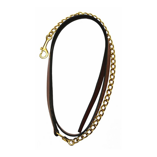 Henri De Rivel Pro Collection Leather Lead with 24" Solid Brass Chain