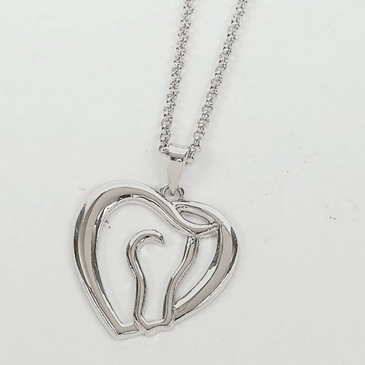 Horse Head Heart Necklace in Horse Head Gift Box