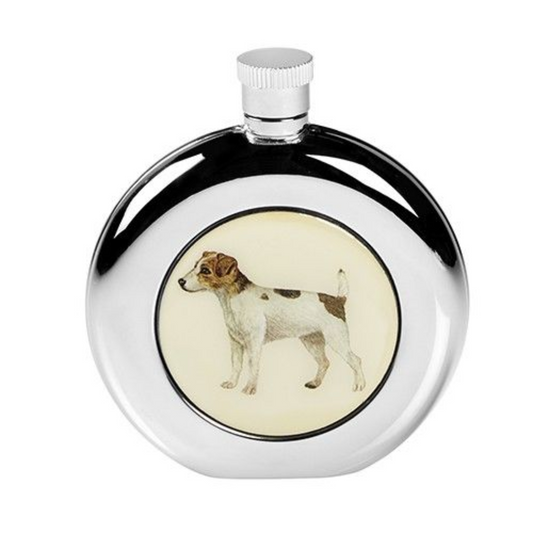 At Home in The Country Jack Russell Flask