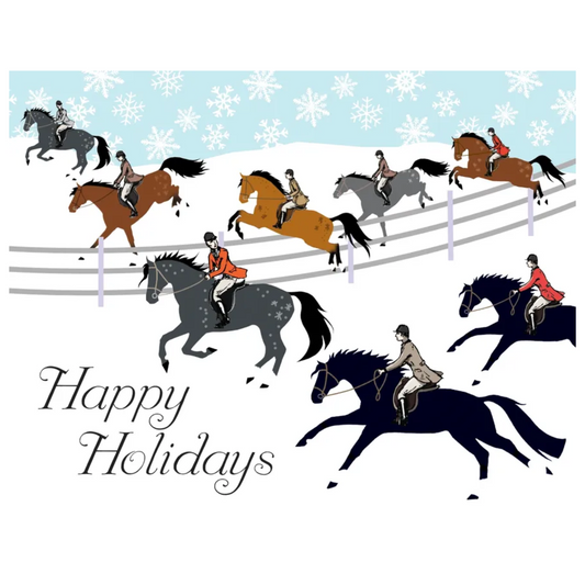 Horse Hollow Press Fox Hunt Happy Holiday Card