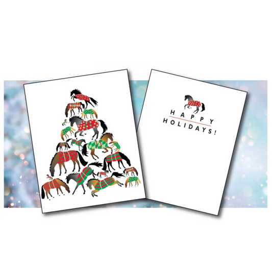 Horse Hollow Press Box Cards A Christmas Tree of Blanketed Horses