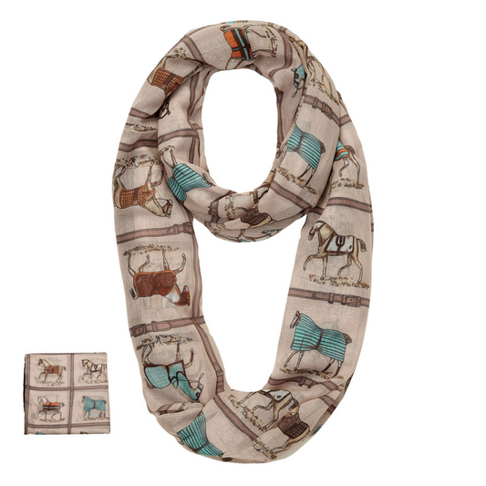 Kelley Horses in Blankets Infinity Scarf