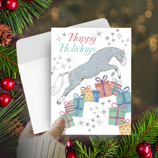 Boxed Christmas Cards Dapple Gray Jumper & Packages