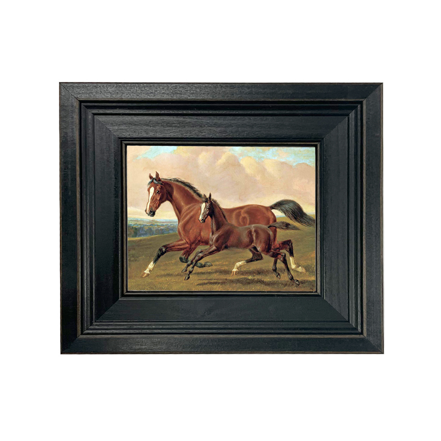 Elder Mare and Foal Oil Painting Print On Canvas