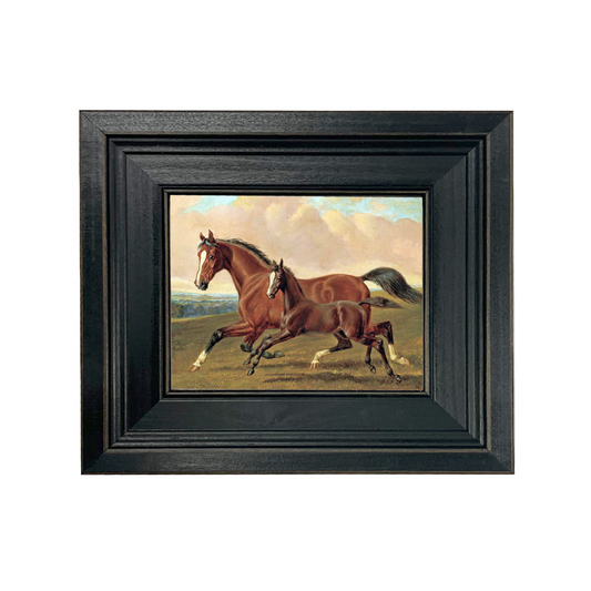 Elder Mare and Foal Oil Painting Print On Canvas