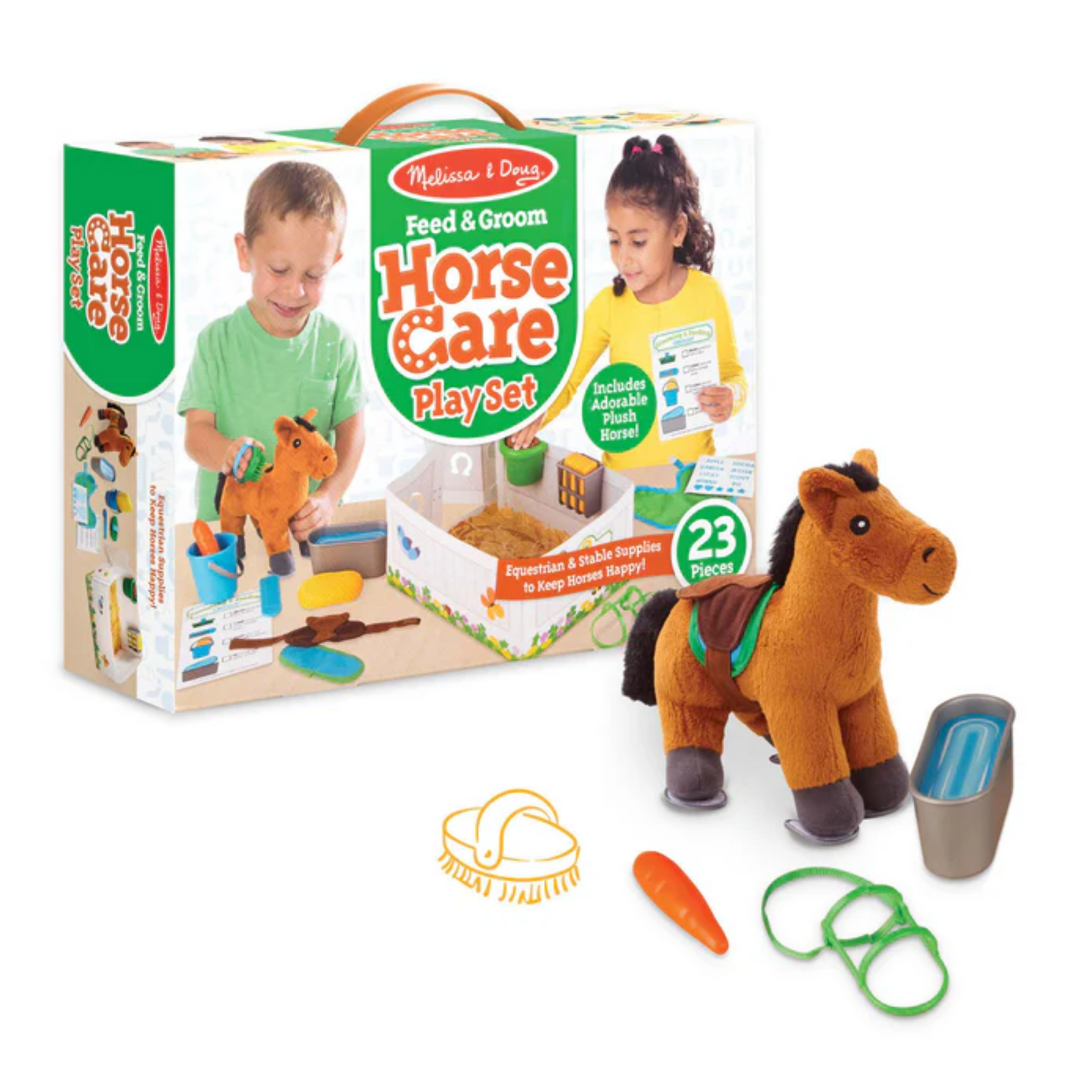 Melissa & Doug Feed and Groom Horse Care Play Set