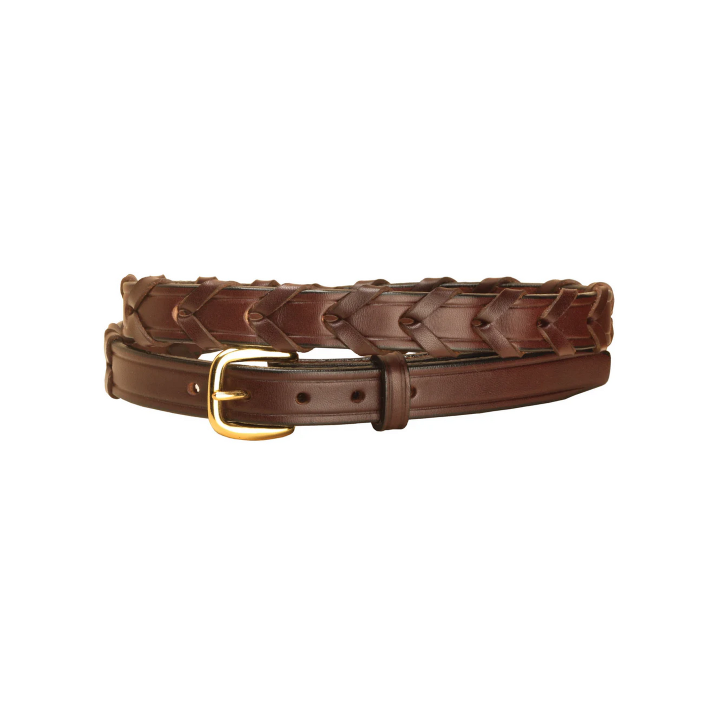 Tory Leather ¾" Laced Belt with Brass Buckle