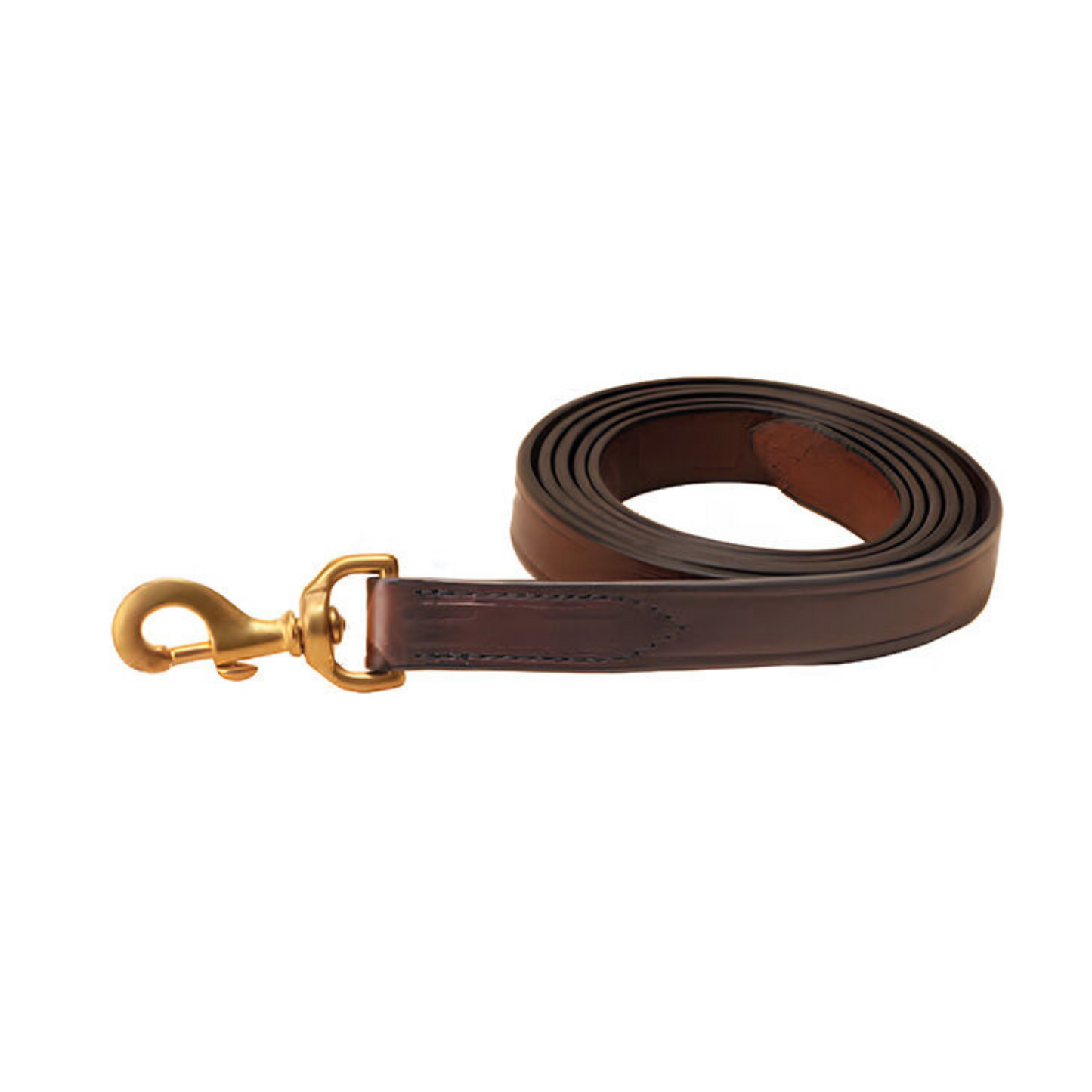 Tory Leather 1” X 7’ Single Ply Leather Lead with a Brass Bolt Snap
