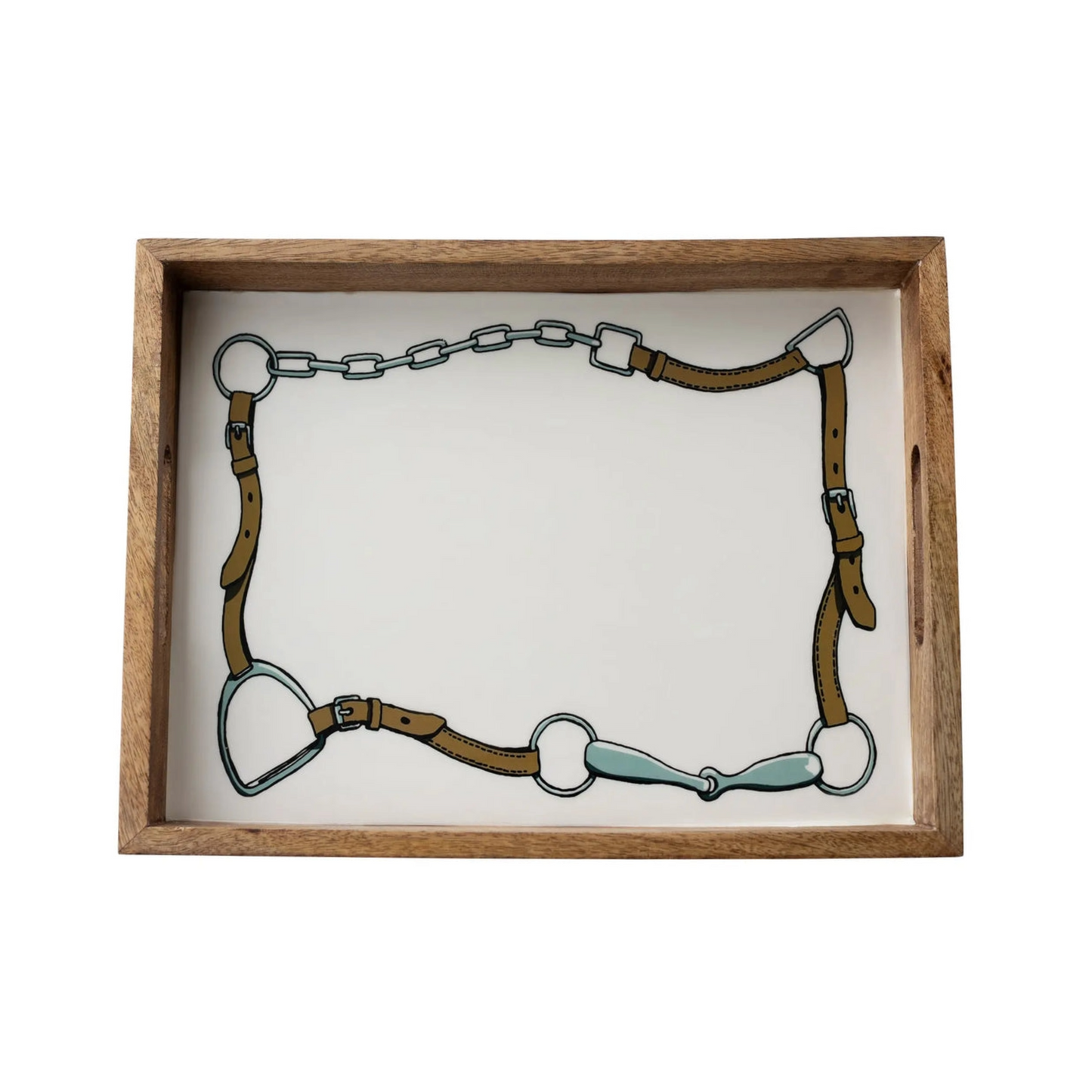 Bridle and Bit Wooden Serving Tray