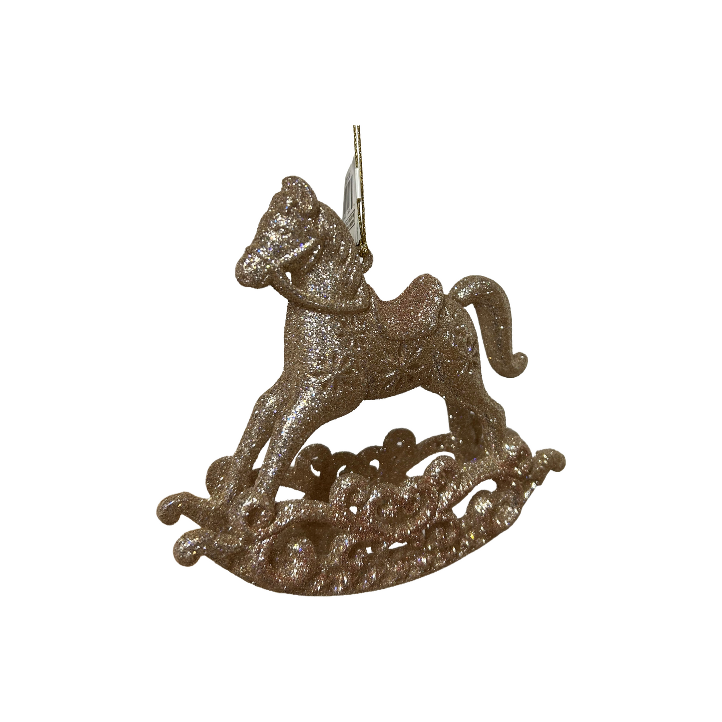 Light Pink Glitter Rocking Horse Ornament