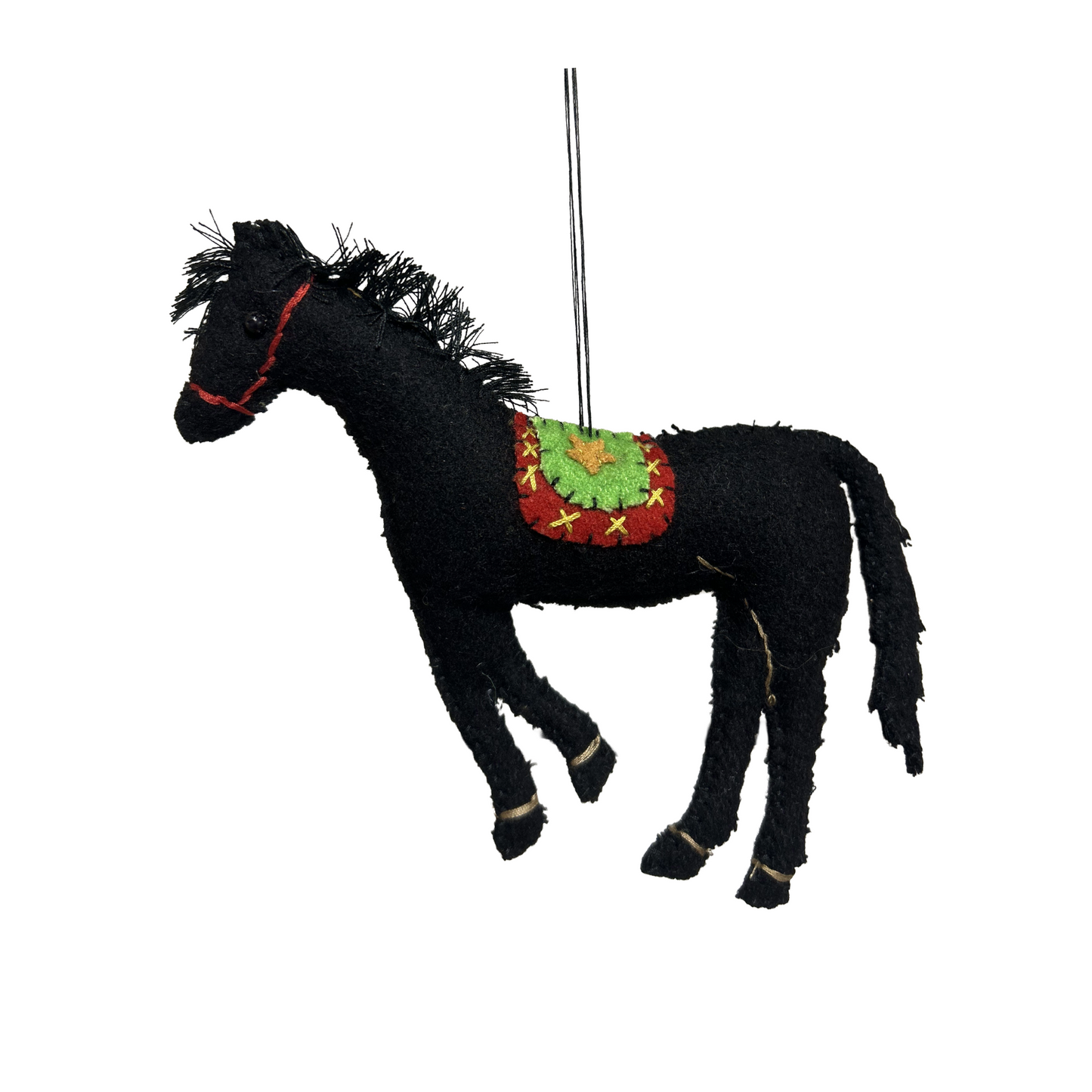 Black Fabric Horse Ornament