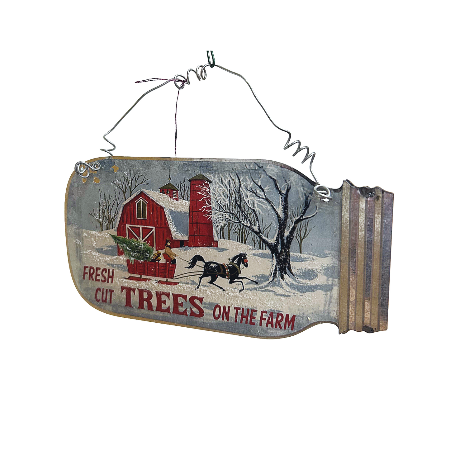 Fresh Cut Trees Farm Metal Ornament