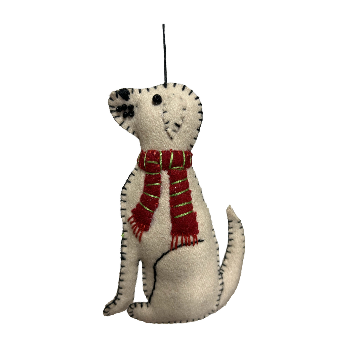 Dog with Red Scarf Ornament