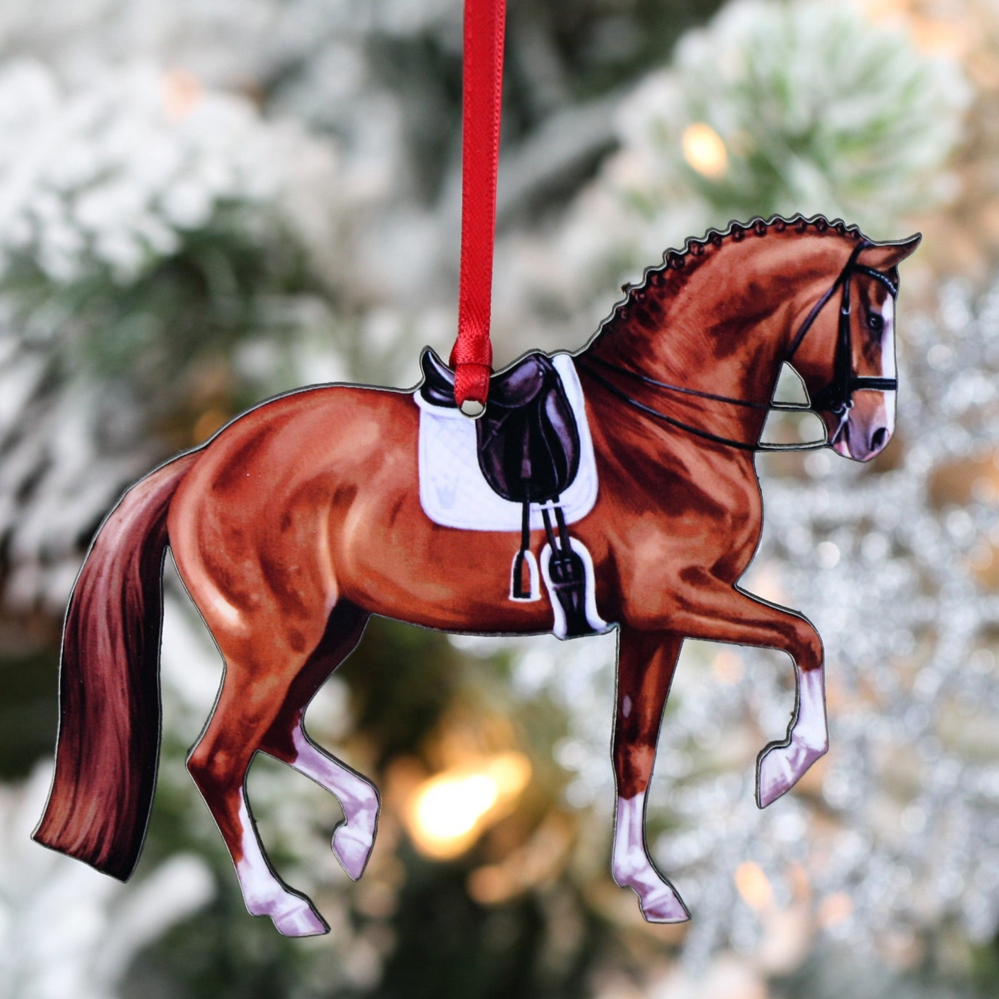 Chestnut Dressage Horse Ornament