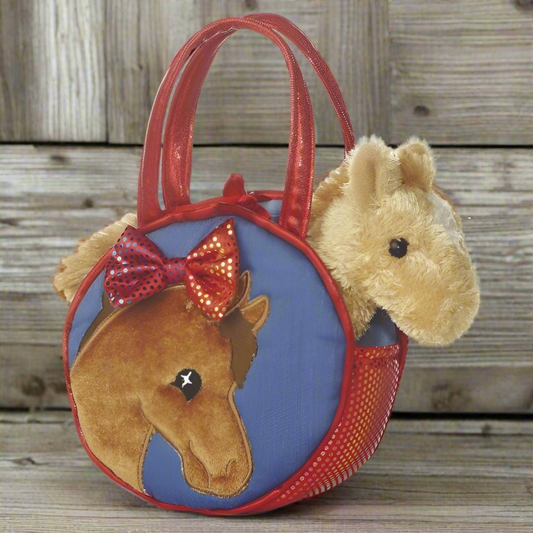 Plush Horse in Pretty Bow Purse
