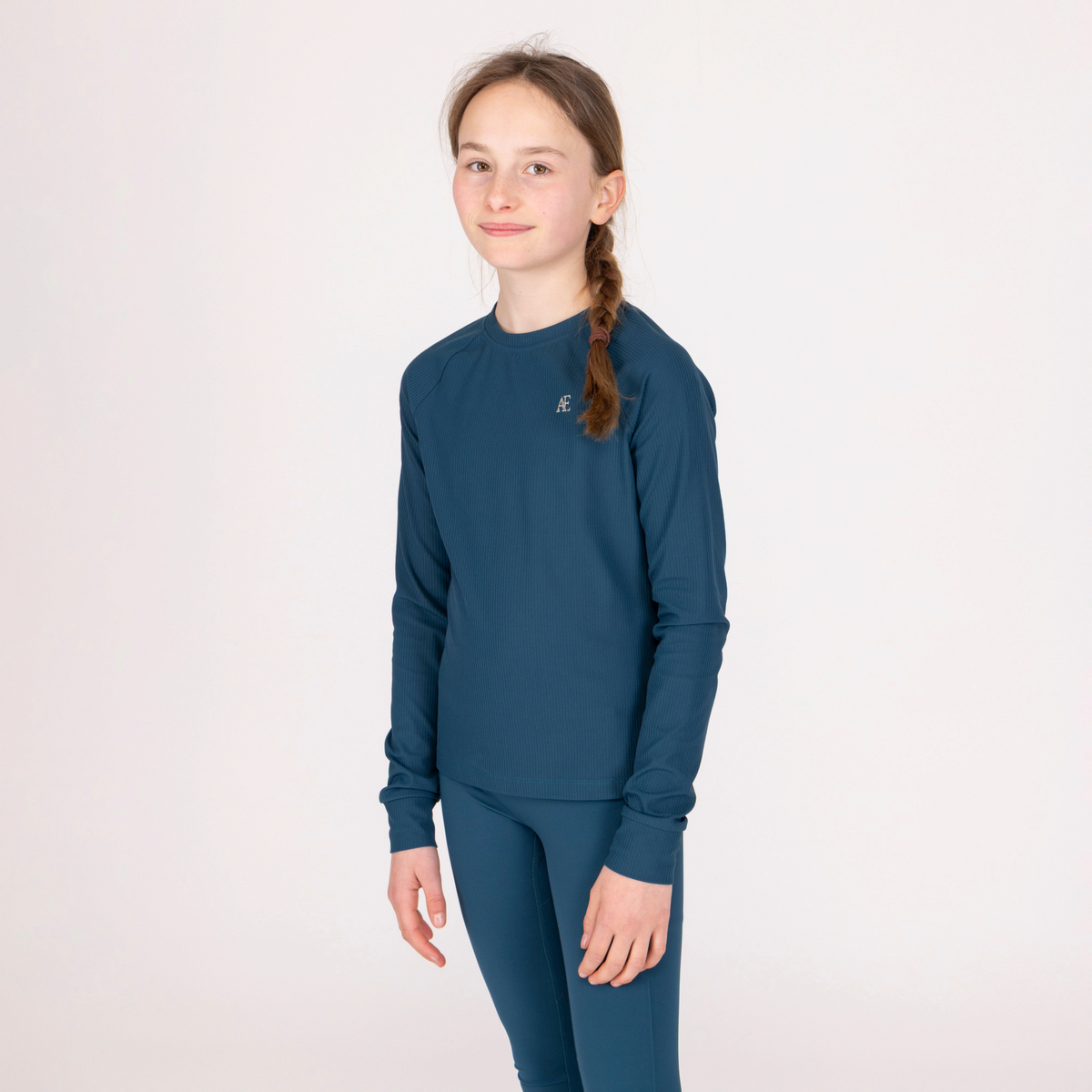 Aubrion Equestrian Ribbed Long Sleeve Top - Young Rider