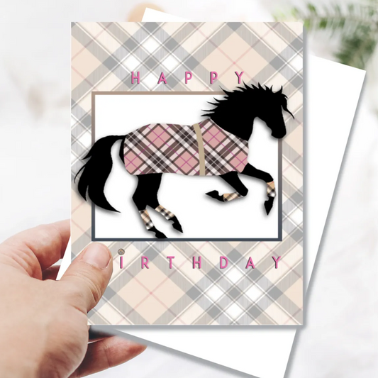 Horse Hollow Burberry Birthday Card
