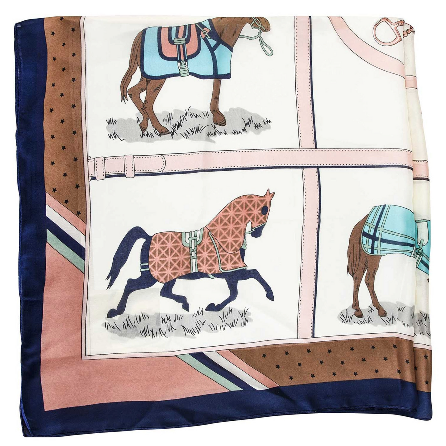 AWST Horses in Blankets Satin Scarf
