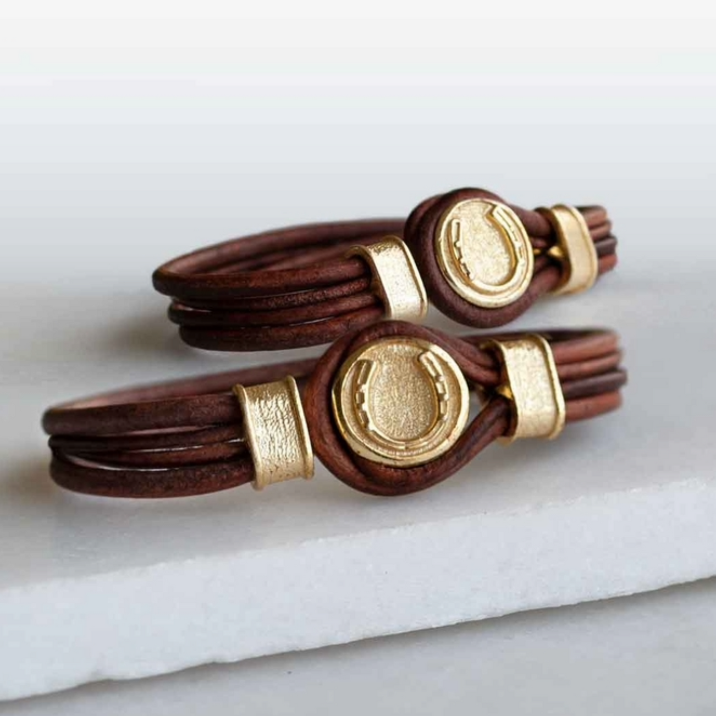 Horseshoe Dome Braided Equestrian Bracelet