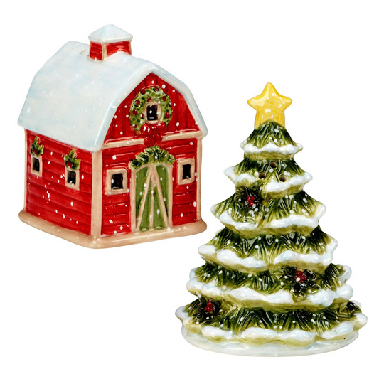 Snowy Farm Salt and Pepper Shaker Set