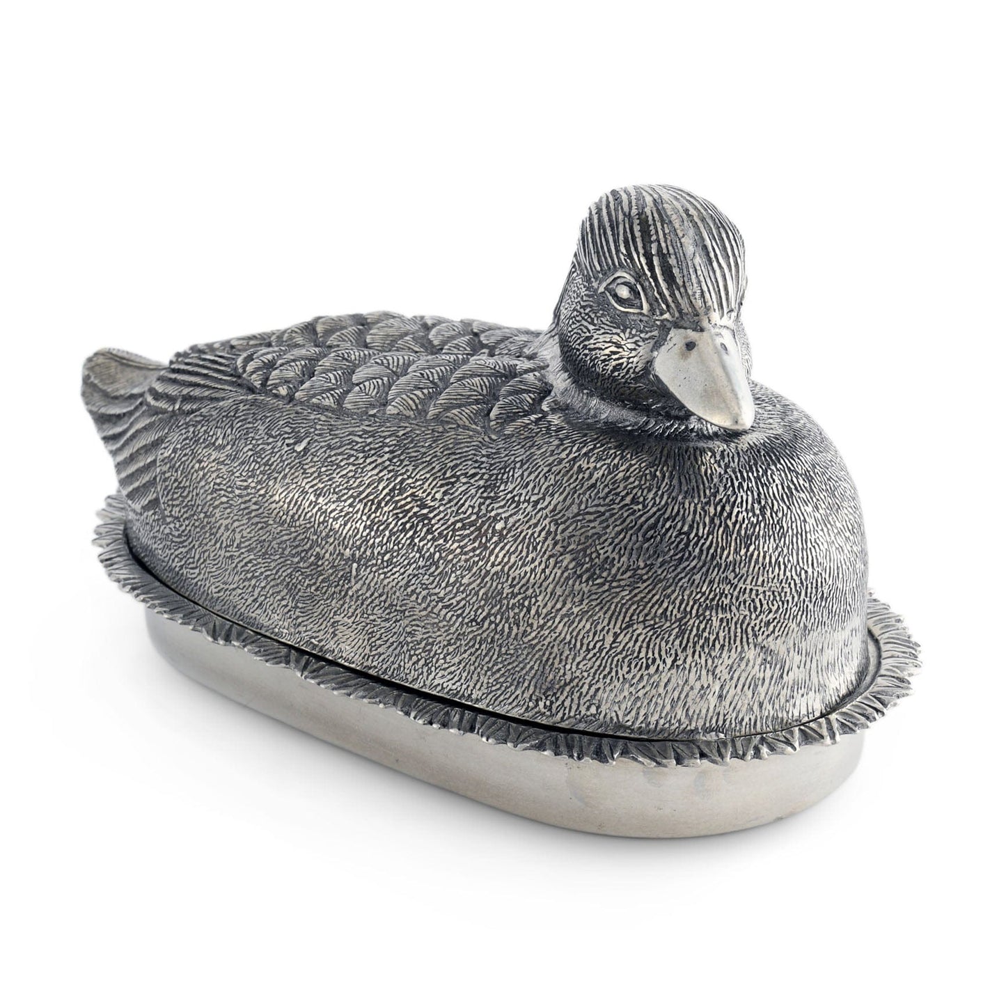 Vagabond House Pewter Mallard Duck Butter Dish