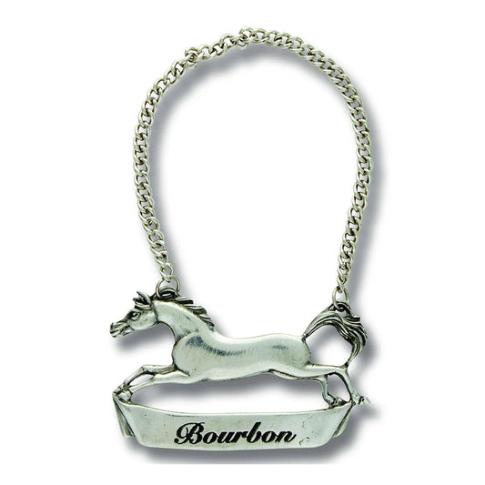 Vagabond House Pewter Galloping Steed Decanter Tags