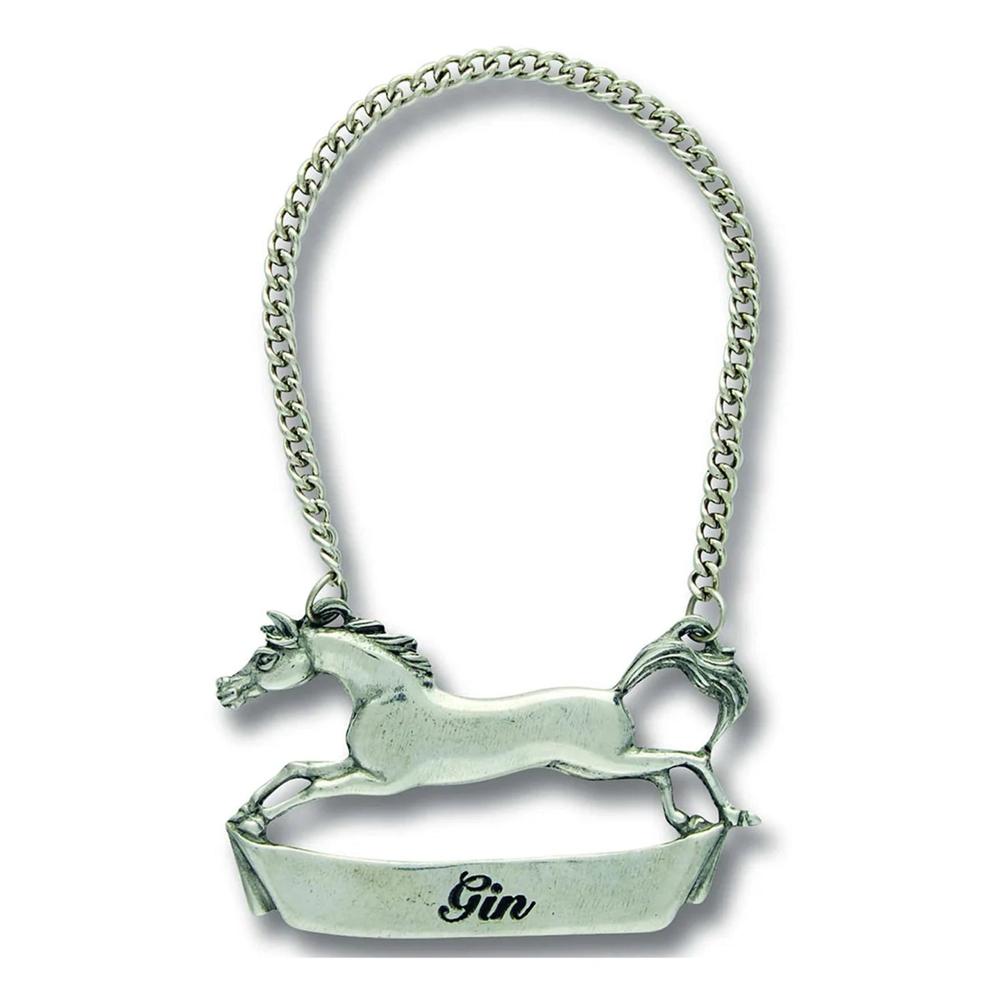 Vagabond House Pewter Galloping Steed Decanter Tags