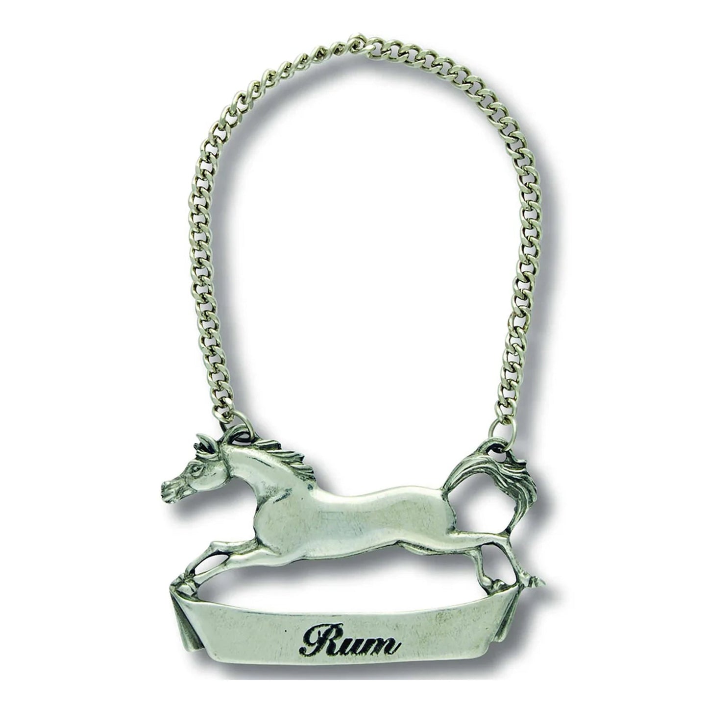 Vagabond House Pewter Galloping Steed Decanter Tags