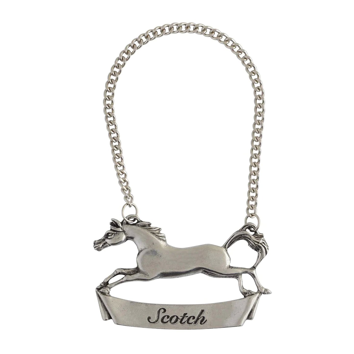 Vagabond House Pewter Galloping Steed Decanter Tags