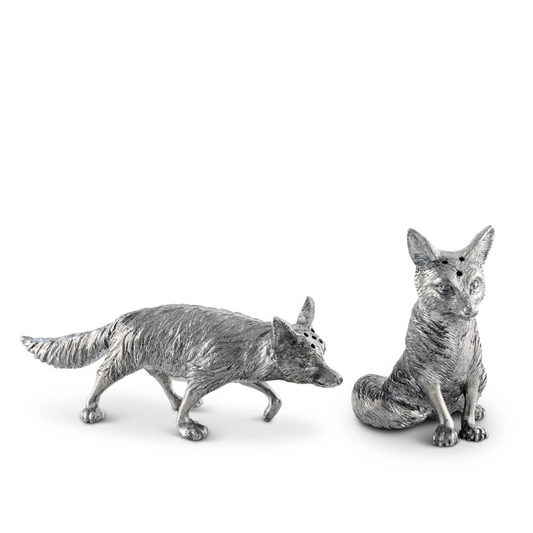 Vagabond House Pewter Foxes Salt & Pepper Set