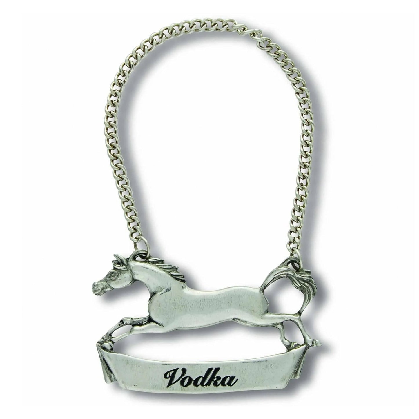 Vagabond House Pewter Galloping Steed Decanter Tags